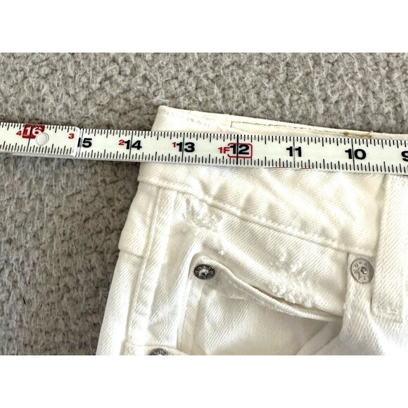 AMO Chloe Crop Jeans In‎ Sea Salt White Denim Organic Cotton - Picture 4 of 16